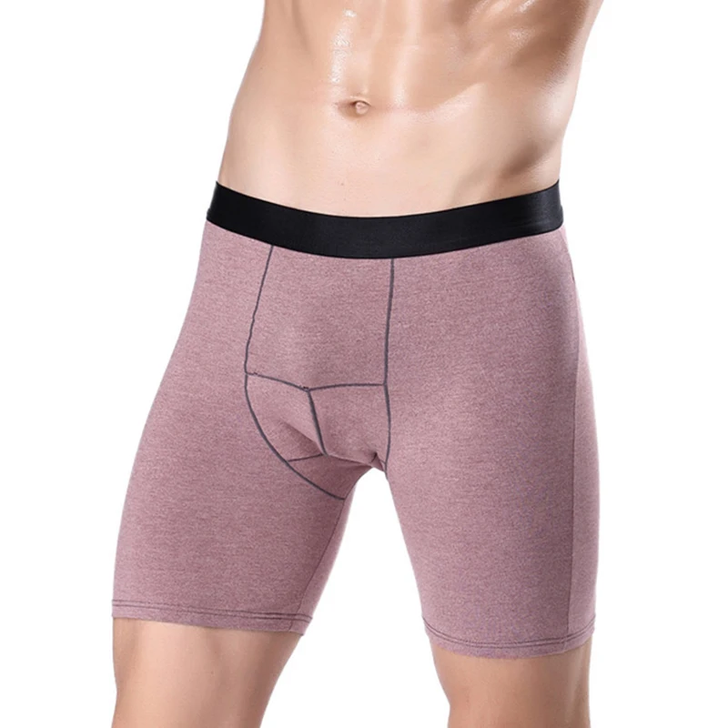 Large Size Men Panties Underwear Mens Long Leg Boxer Shorts Mid Waist Lengthen Underpants Sports Comfortable Breathable Undies