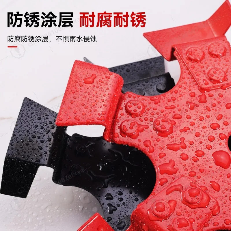 Heavy Duty Manganese Steel Trencher and Cultivator Wheel Anti-winding Replaceable Blade Soil Loosening Attachment