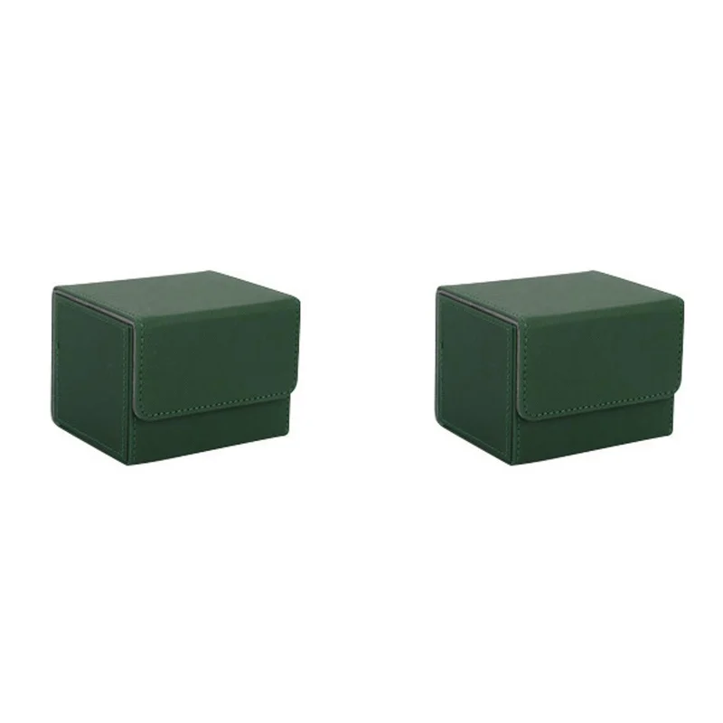 

EDT-2X Card Box Side-Loading Card Box Deck Case For Mtg Yugioh Card Binder Holder 100+,Green