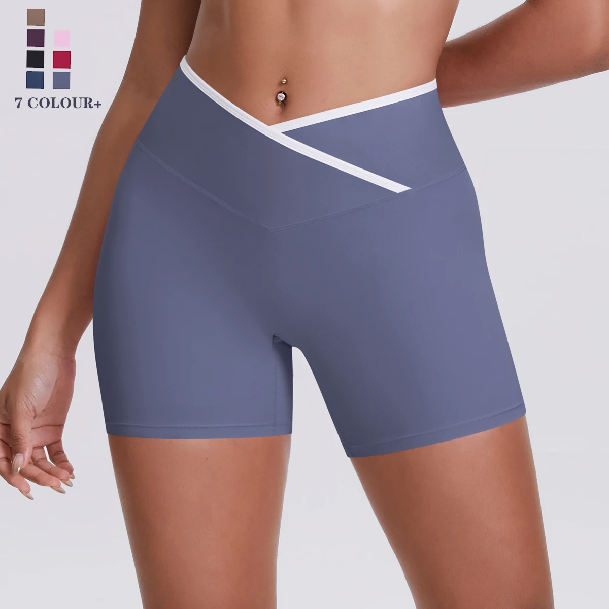 Yoga Shorts Women Fitness Shorts V Shaped Waist Running Cycling Shorts Breathable Sports Leggings High Waist Workout Gym Shorts