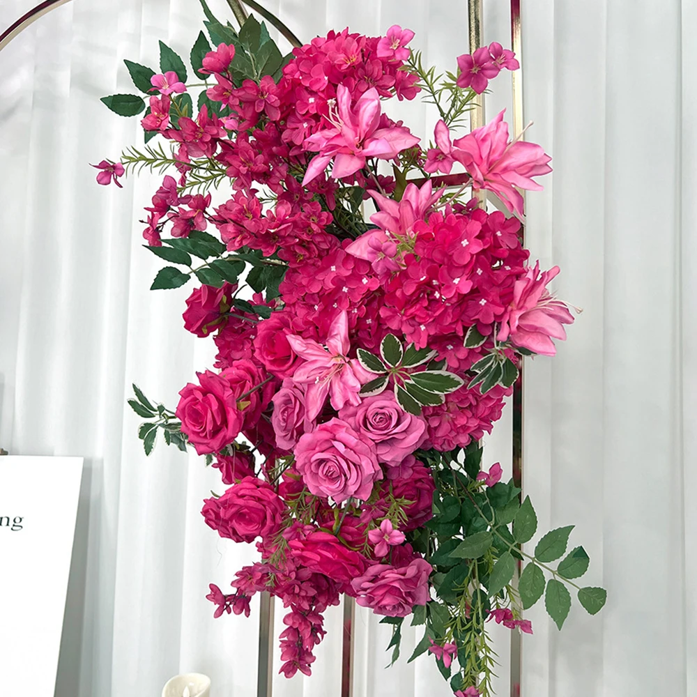 

Роскошная розовая роза, цветок гортензии, настенный и подвесной ряд, декор для свадьбы, дня рождения, для арки, фон, дорожный свинец