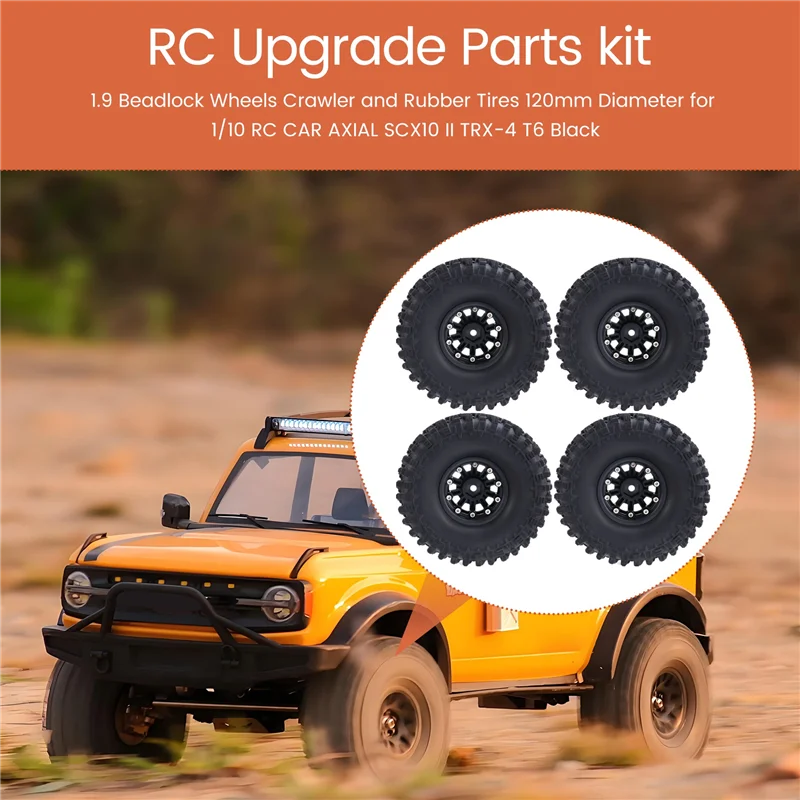 

Колеса GO-1.9 Beadlock, гусеничные и резиновые шины диаметром 120 мм для 1/10 RC CAR AXIAL SCX10 II TRX-4 T6