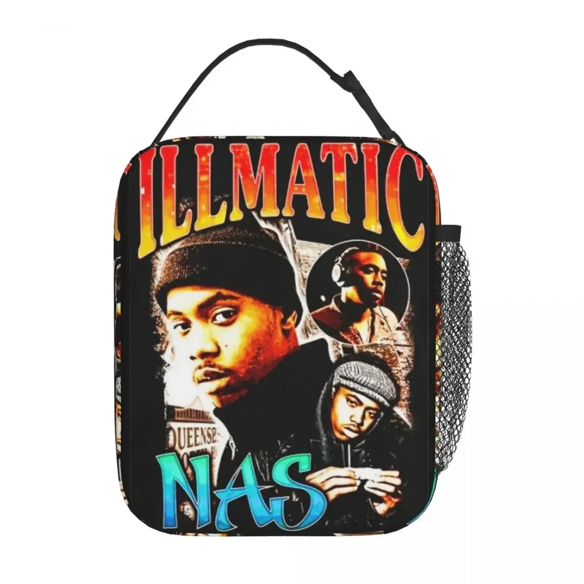 Lunch Box Vintage Nas Bootleg 90s Product Illmatic Album Lunch Food Box Harajuku Cooler Thermal Bento Box For School