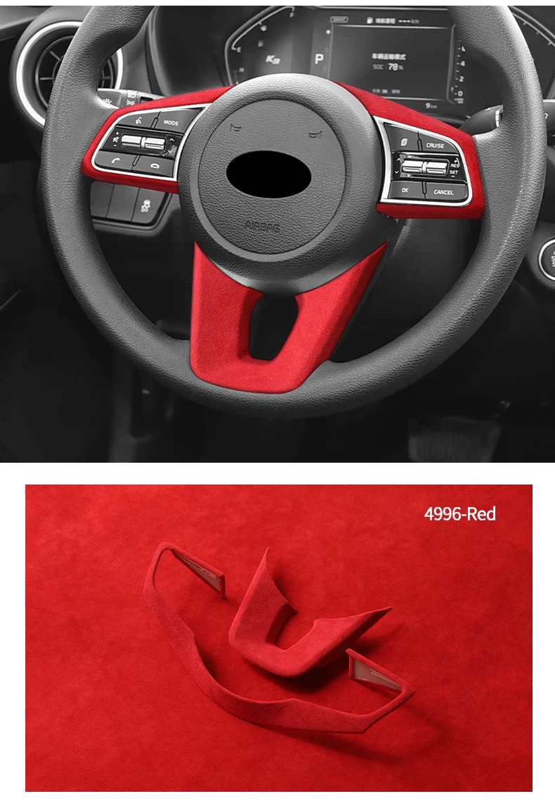 Hochwertiger Lenkradbezug aus Wildleder und ABS für Kia K3 Forte Cerato (2019-2021) + Schalthebelmanschette, Auto-Innenraum-Tuning-Zubehör – Detail 9