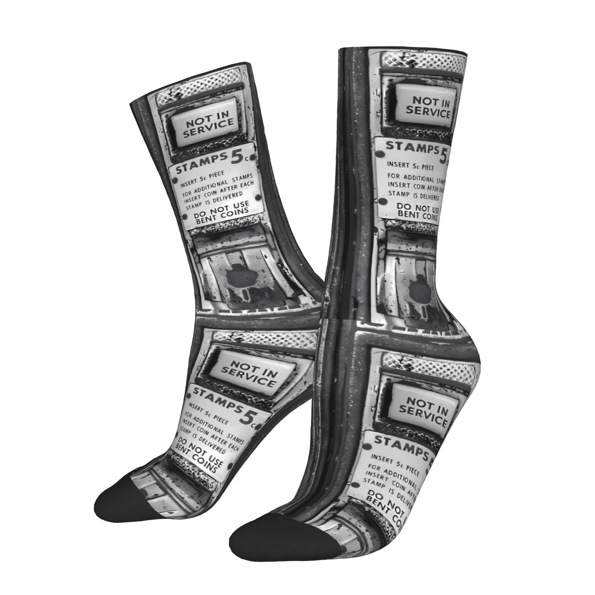 

Funny Crazy Sock for Men Stamps Hip Hop Krautrock Rock Band Pattern Printed Crew Sock Casual Gift