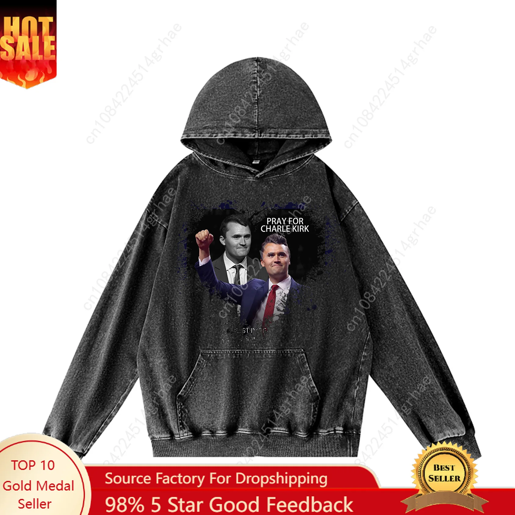

True Patriot Charlie Kirk Retro Hooded Sweatshirt Mens Woman Vintage Pullover Sweatshirt With Pocket Oversized Personalitied Top