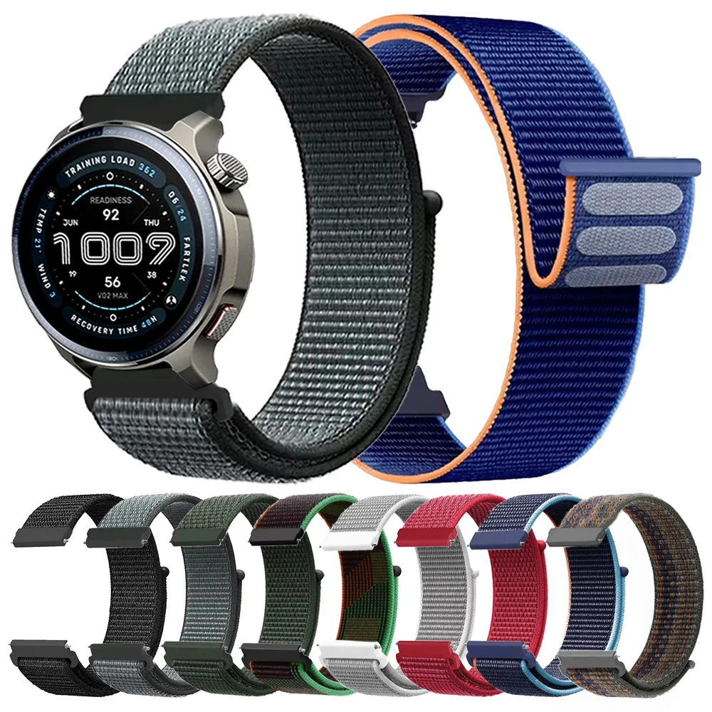 Bracelet de sport en Nylon, 22mm 20mm, pour Amazfit Bip 6 5 UNITÉ, respirant, pour Amazfit BALANCE 2/Active 2/GTS/GTR, souple