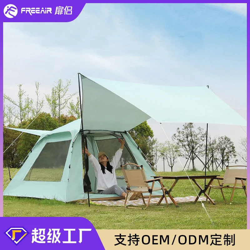Integrated Full-Automatic Quick Opening Canopy Factory Wholesale Portable Thickened Rainproof Tent for Outdoor Camping Oxford