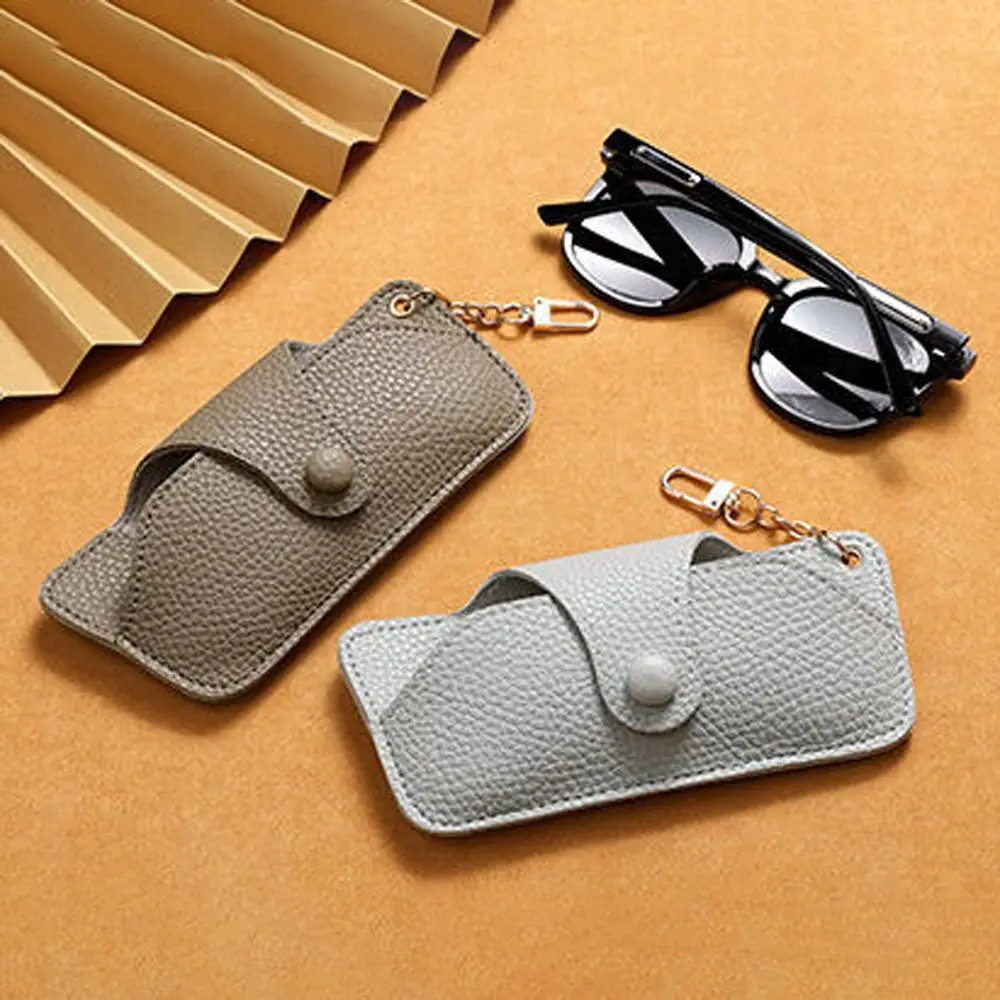 

Keychain For Men Girls Glasses Holder Hanging Sunglasses Bag Leather Glasses Case Eyeglasses Protective Box Eyewear Holder