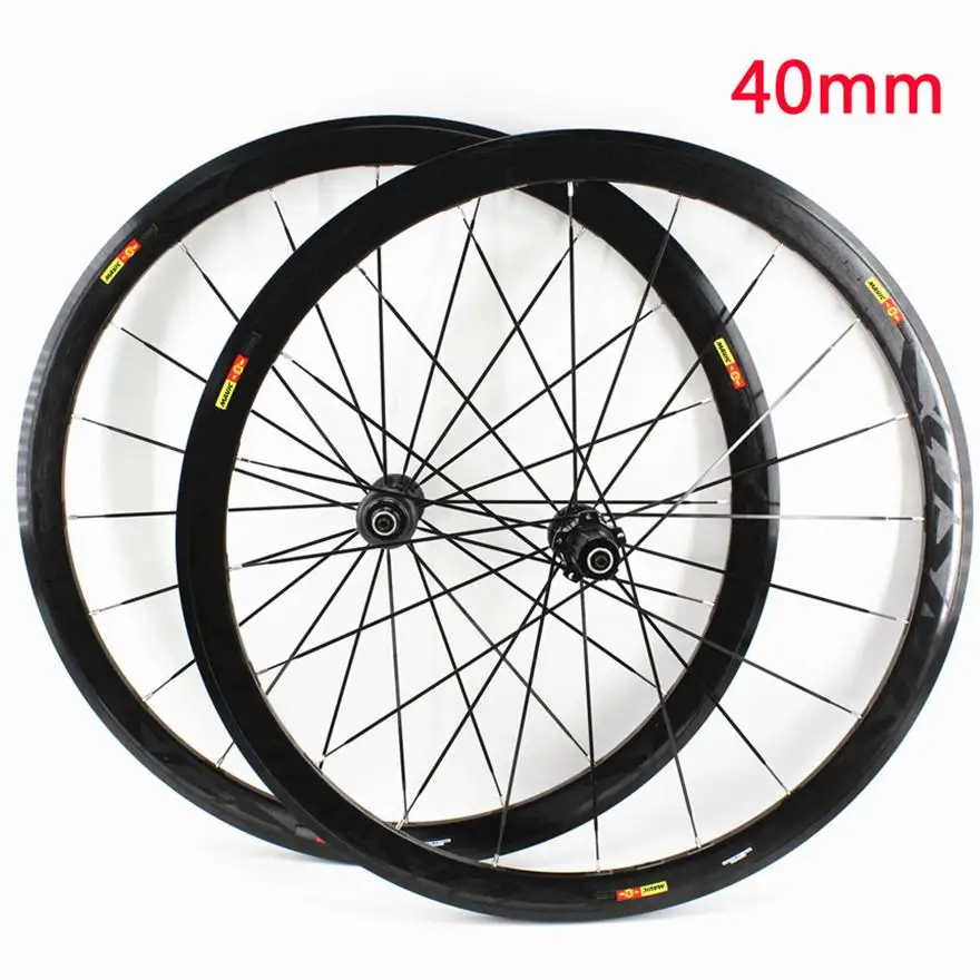 

Road bike Aluminum Alloy Thru Axle Center Lock Hub 8 9 10 11S 700C Bicycle wheelset Clincher 40mm Rims