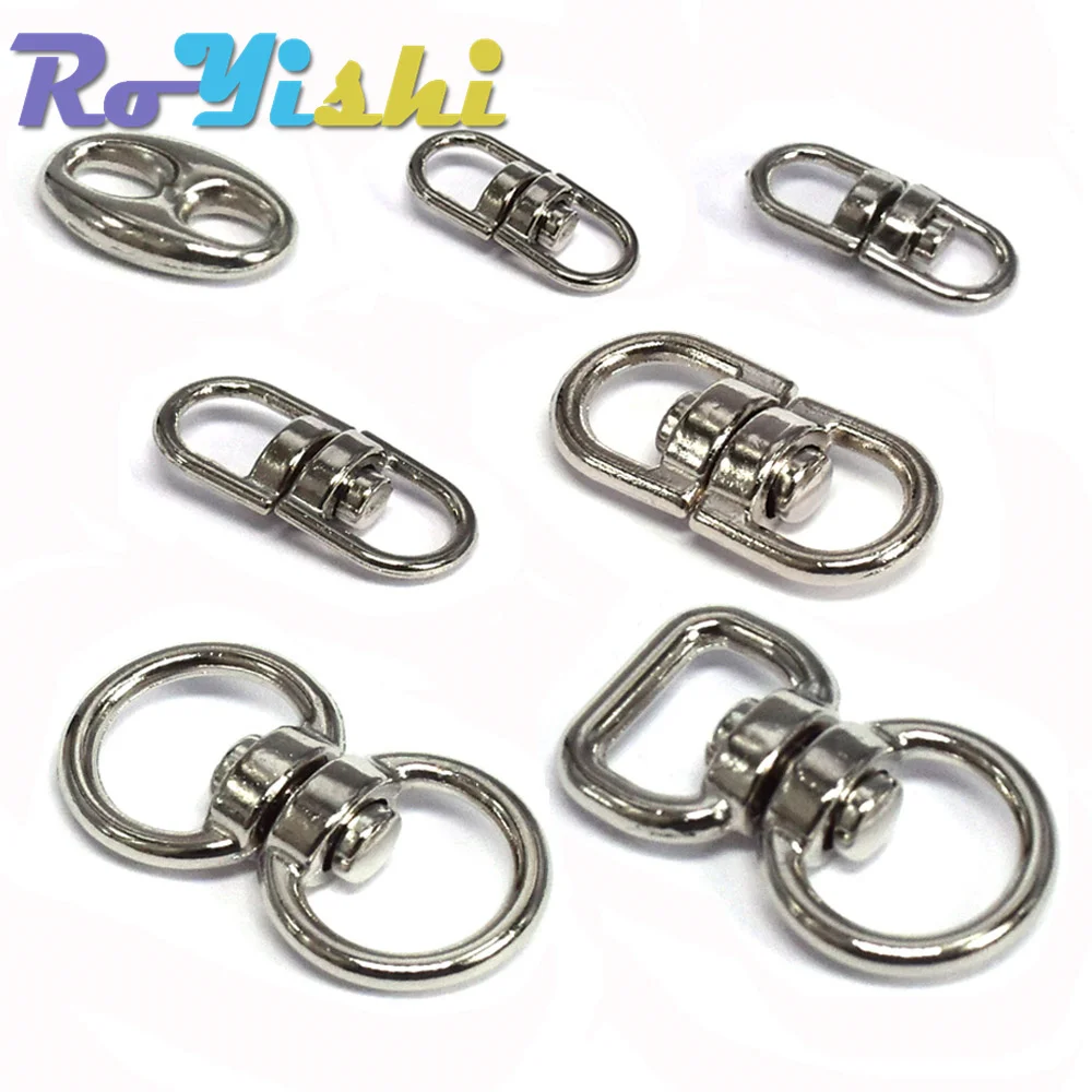 

10 Pcs/pack Silver Metal Swivel Hook Clasp Key Chains Keyrings Connectors For Lanyards Paracord Handbag Bag Parts