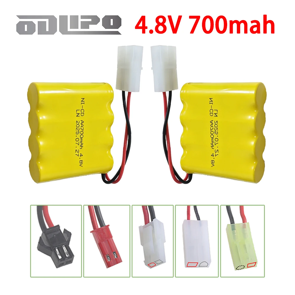2Pcs Battery AA 4.8V 700mAh NiCD Battery For Remote Control Electric Toys Cars Trucks Tanks Boats Ni-CD 4*AA 4.8 V Batteries