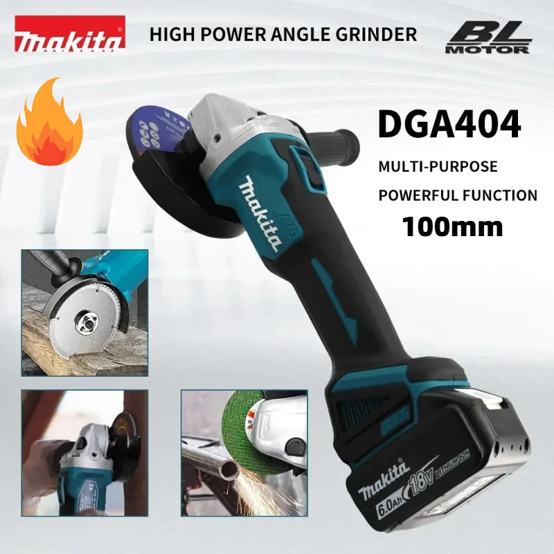 

Аккумуляторная угловая шлифмашина Makita DGA404 100 мм, бесщеточная, для металла и дерева, шлифовка, полировка, резка, электроинструмент