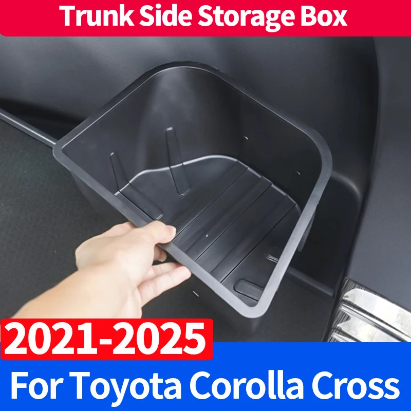 

For Toyota Corolla Cross 2021 2022 2023 2024 Rear Trunk Side Storage Box Organization Tray Interior Modification Accessories