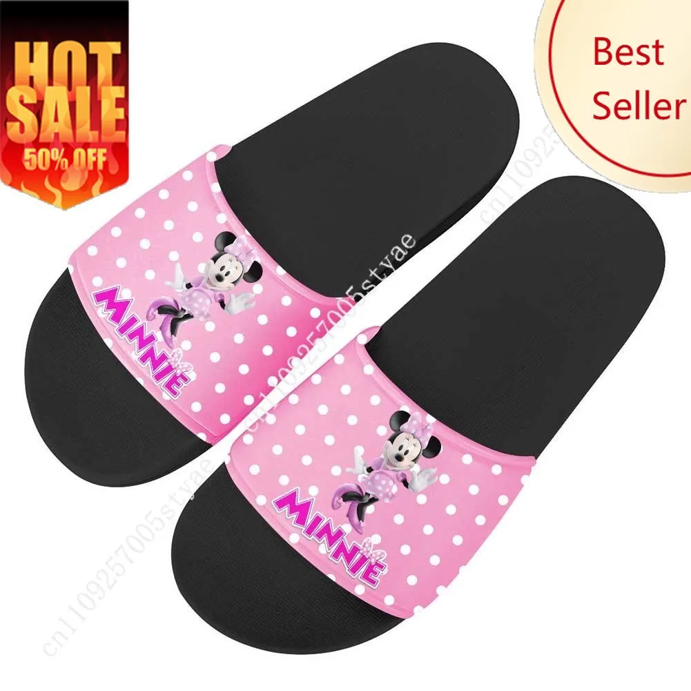 

Minnie Mouse House Slippers Disney 2025 Cartoon Movies Sandals Design Your Photo Text Logo Holiday Gifts Custom Shoes