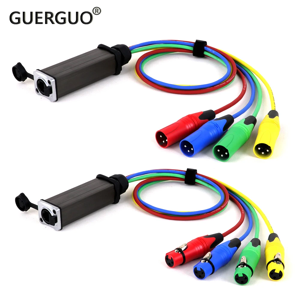 

Pair of Audio Snake 4 Channel 3Pin XLR to RJ45 CAT5 Multi Network Breakout for Stage Sound Lighting and Recording Studio 0.5-5M