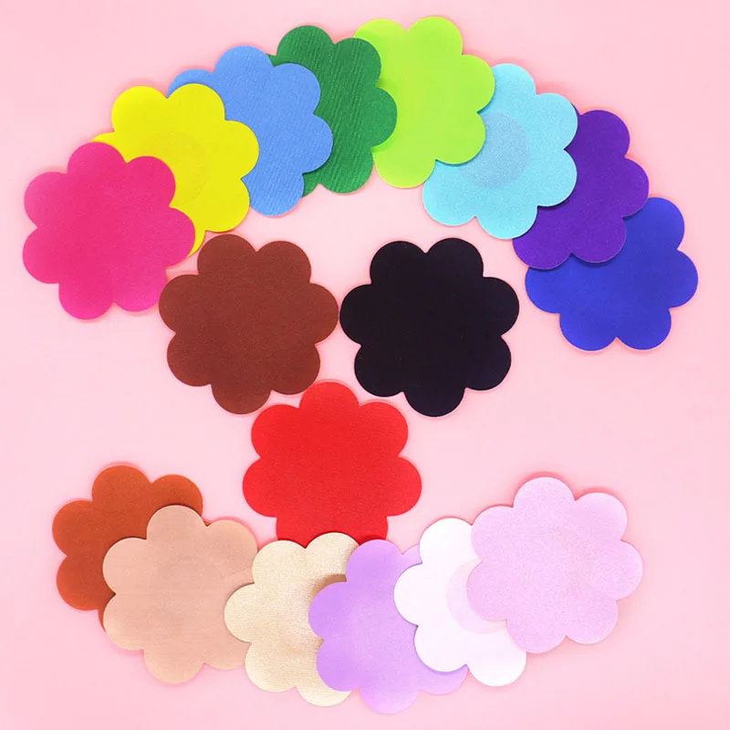 

10 Pairs Disposable Satin Flower Nipple Covers Invisible Breathable Pasties Stickers Underwear Accessories for Women Girls