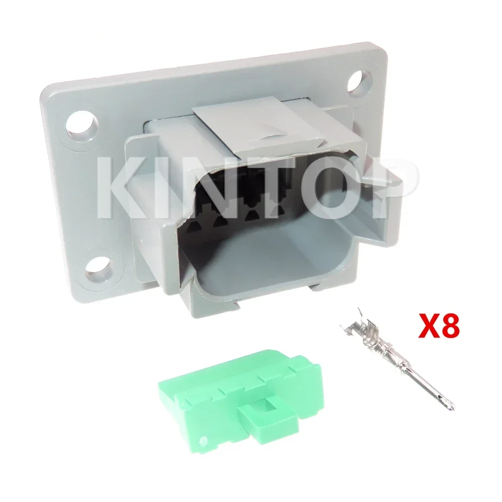 1 Set 8 Pins AC Assembly Auto Power Connector With Flange Car Wiring Terminal Socket DT04-8P-L012 Auto Large Current Sealed Plug