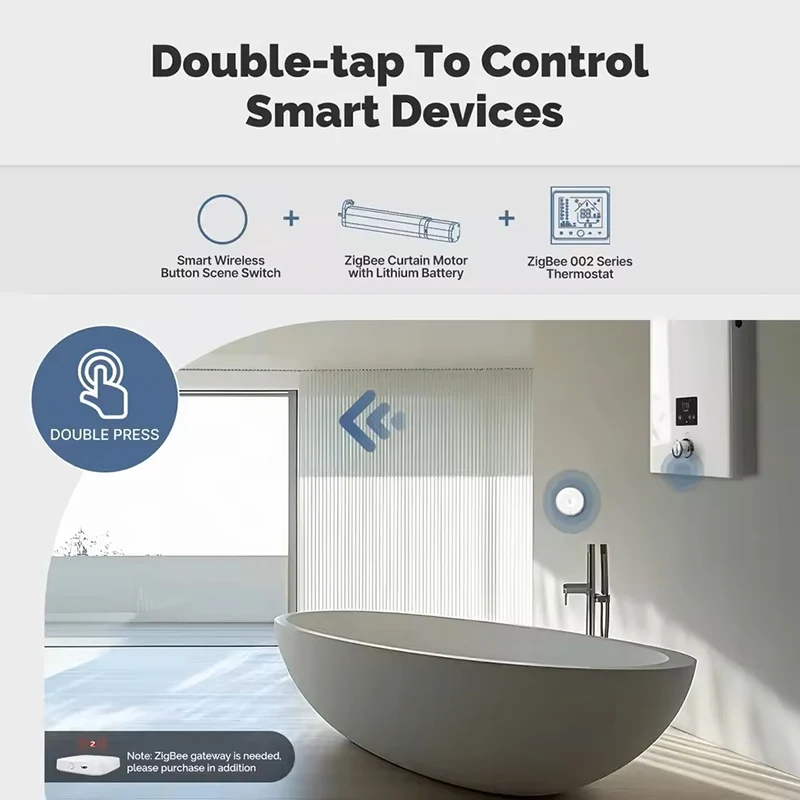 Smart Scene Switch Wireless Zigbee Tuya, Mini Remote Control for Smart Life, Create 3 Scenes, Perfect for Bedroom Kitchen image 4