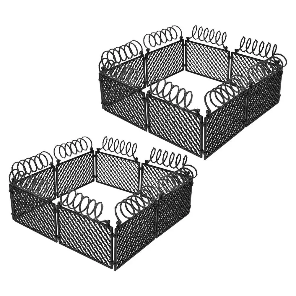 

2 комплекта миниатюрных пластиковых заборов, мини-ограждения для сцен, имитация тюремной стены, DIY декор для военных микроландшафтов, аксессуар для игровых наборов для мальчиков