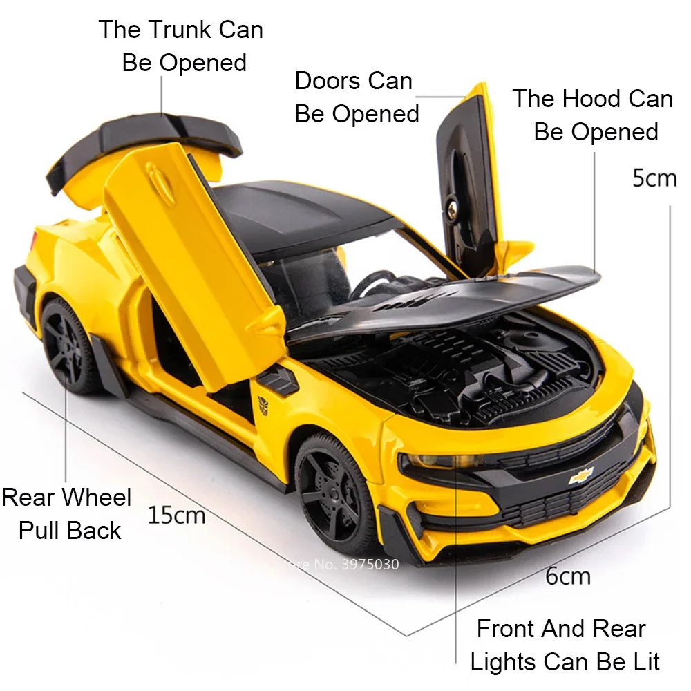 1:32合金ダイキャストカマロおもちゃ車モデル、ドア開閉、スーパーカー、プルバック、パトカー、車両、ライトサウンド、スポーツカー、家の装飾