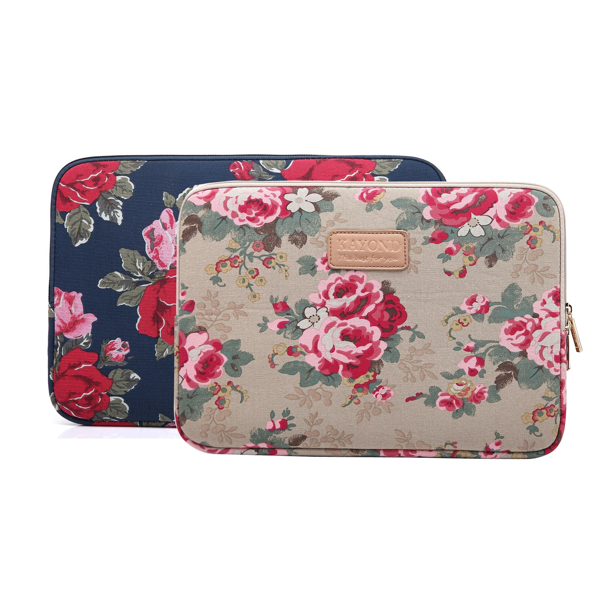 

11.6 12 13 14 15 inch Retro Peony Print Canvas Laptop Sleeve Notebook Shockproof Case for Macbook Pro Air HP Microsoft Asus etc