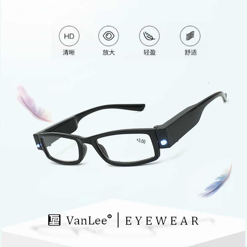 

LED Reading Glasses for the Elderly Reading Glasses Reading Newspaper Lighting Magnifying Spectacles Glasses Led with Light