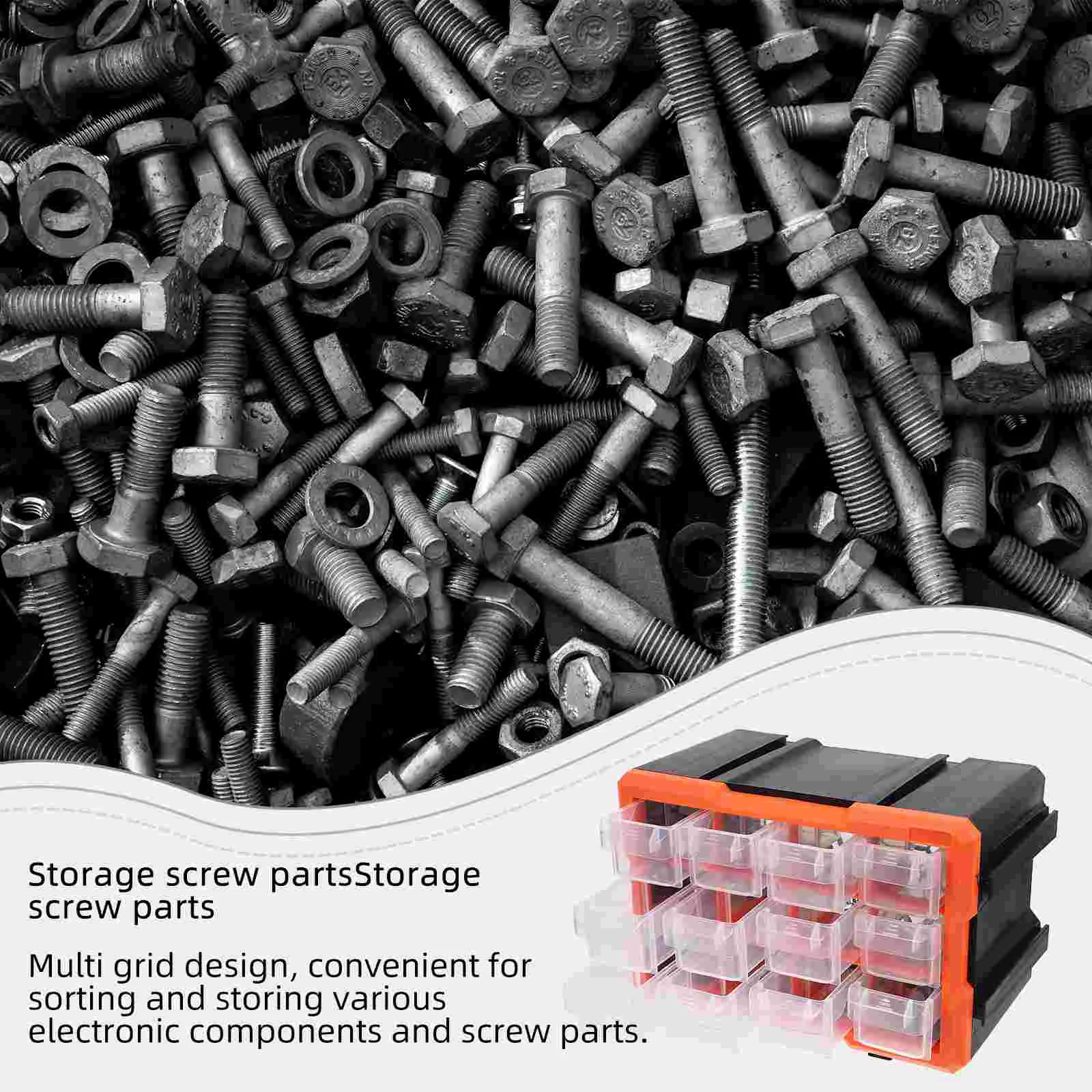 Storage Box Screw Organizer Portable Tool Cabinet Craft and Drawers Parts Toolbox Electronic Lattice Plastic