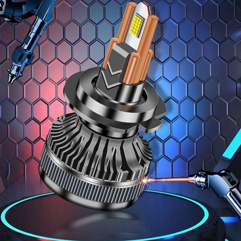 

130W H4 9004 9007 LED Headlight Bulbs 6000K 12V High Power 6 Copper Tubes for Car