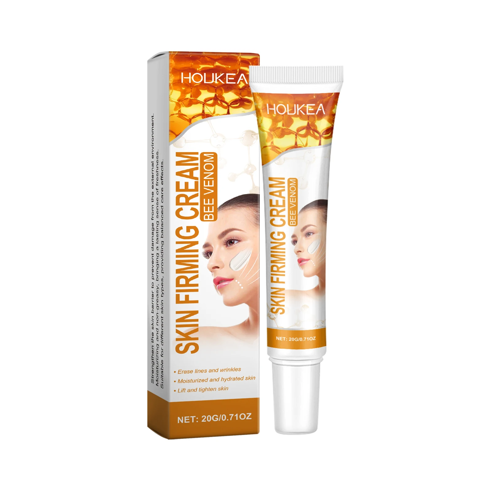 Crema reafirmante para la piel Bee Venom - Crema reafirmante antiedad para rostro y cuello - Tratamiento potenciador de colágeno con complejo péptido