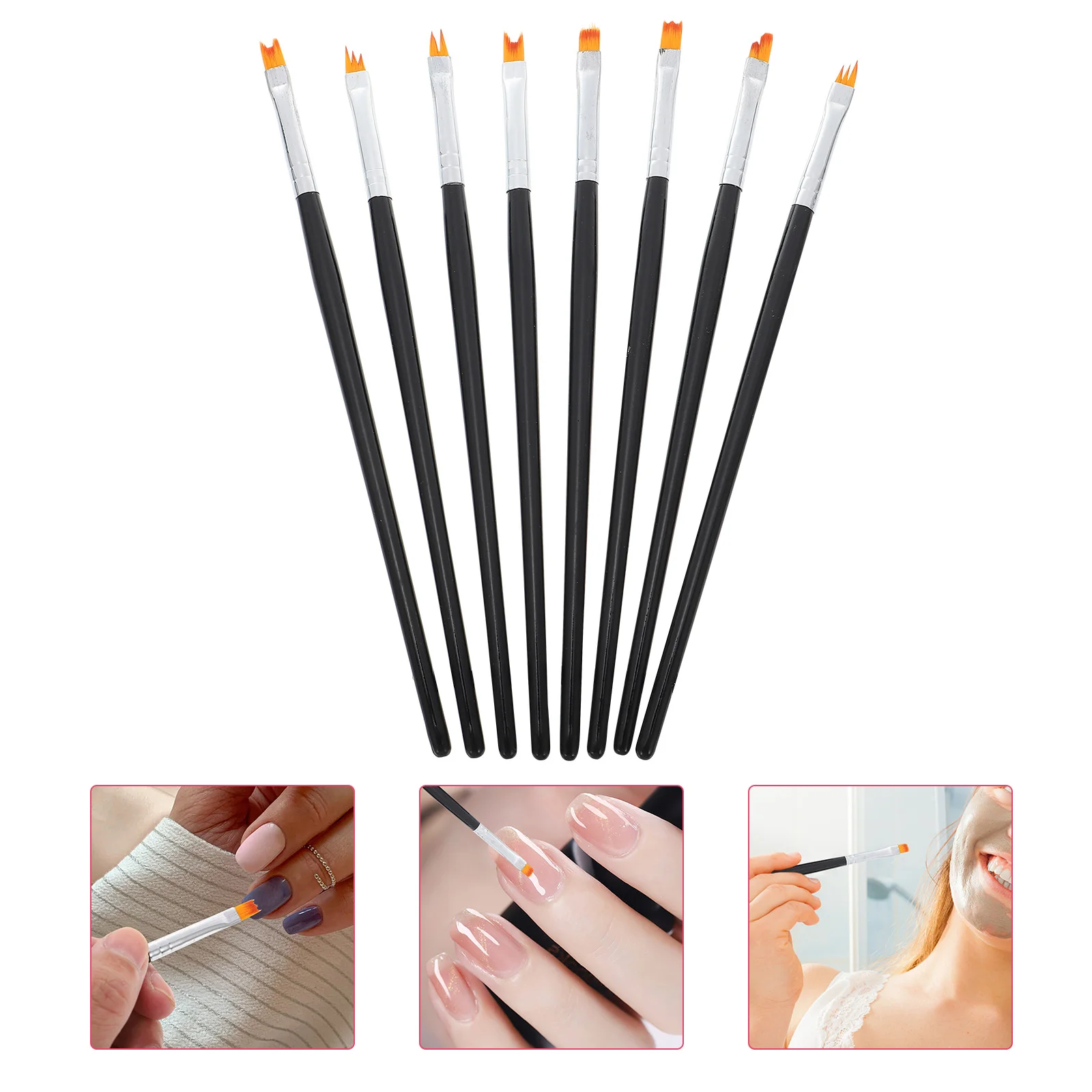 

8 pcs Flower Art Brushes Set Easy Handle Ergonomic Tools For Manicure Design Brush Set Nail Painting Brush Nail Tools
