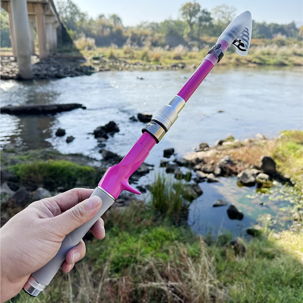 Caña de Pescar Telescópica Ghotda Mini, Caña de Pescar de Viaje con Señuelos, Alta Sensibilidad, Accesorios para Pesca de Tilapia/Carpas/Bagres