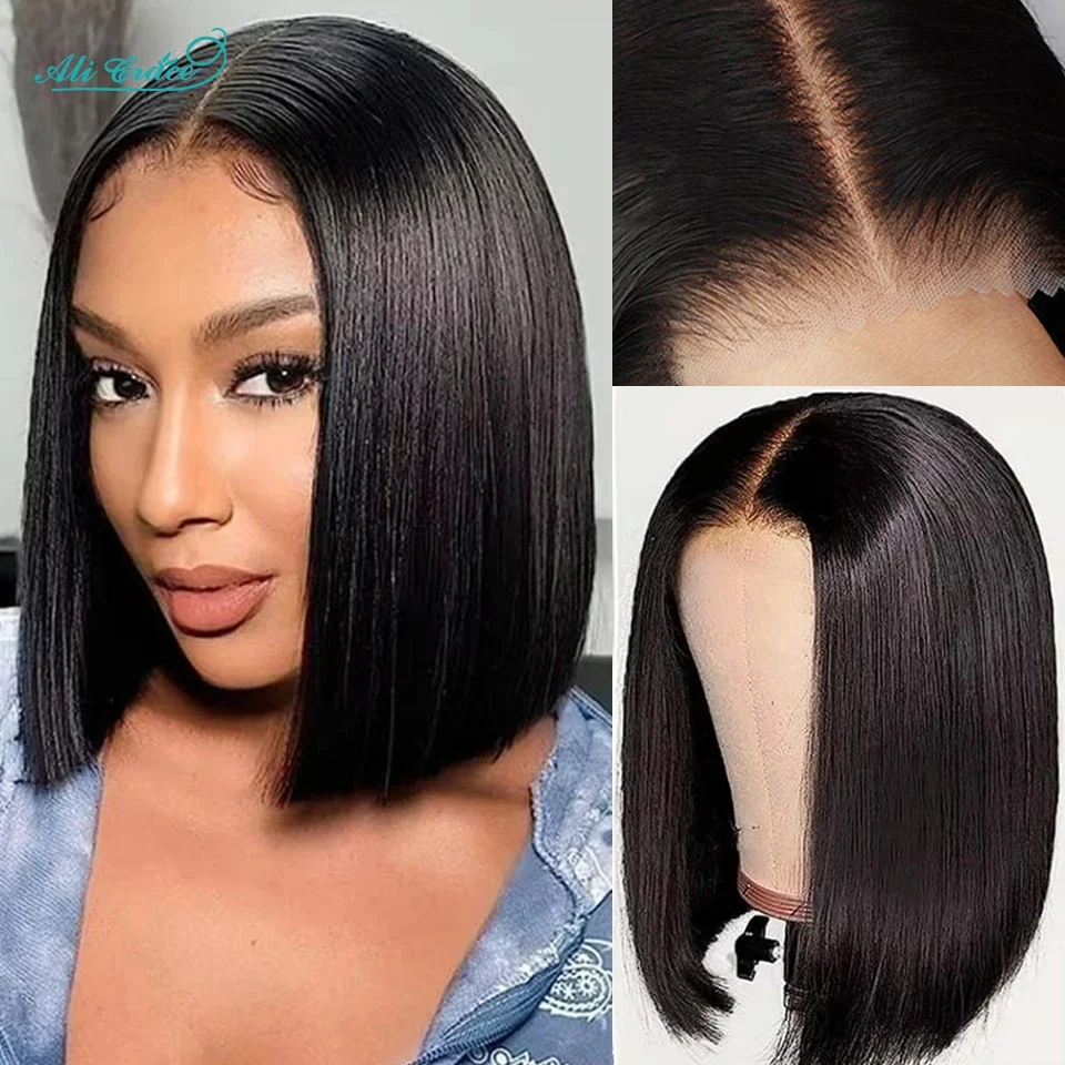 Ali Grace Bob Wig Glueless Human Hair Wig Brazilian Straight HairShort Bob Wig Pre-cut 5x6 Lace Closure Human Hair Wig For Women