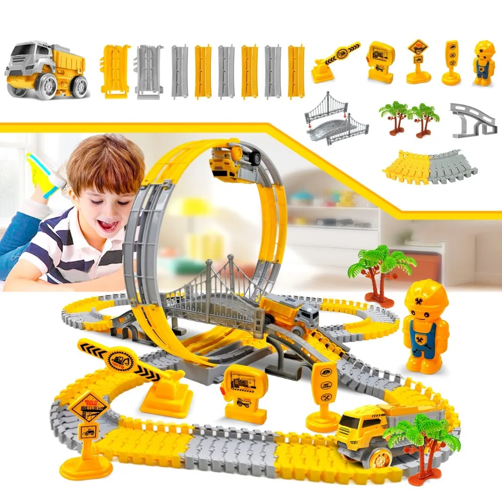 Christmas Climbing Track Track Car Train Puzzle Electric Railcar Electric Track Mini Car Anti-gravity Car Engineering