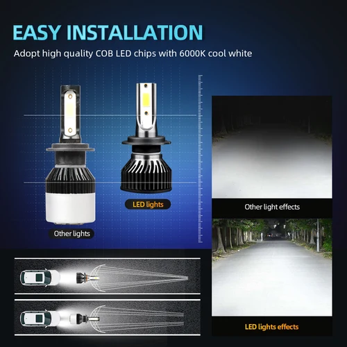 Imagen 2 del producto Roadsun 260W 26000LM H4 H7 faros LED 6000K faros H1 Led H11 H8 HB3 9005 HB4 9006 9007 9004 H13 9012 H9 luz de coche 2 uds