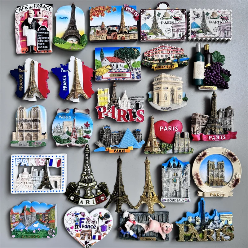 Paris Frankreich Tourist Souvenir Kühlschrankmagnete Eiffelturm Französische magnetische Aufkleber Annecy Dekoration auf dem Kühlschrank Reisegeschenke – Detail 1