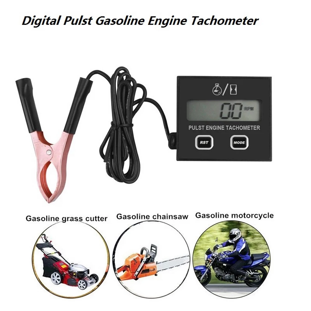 Chain Saw Tachometer Gasoline Engine Lawn Mower High Tachometer Digital Display Induction Pulse Tachometer Car Accessories