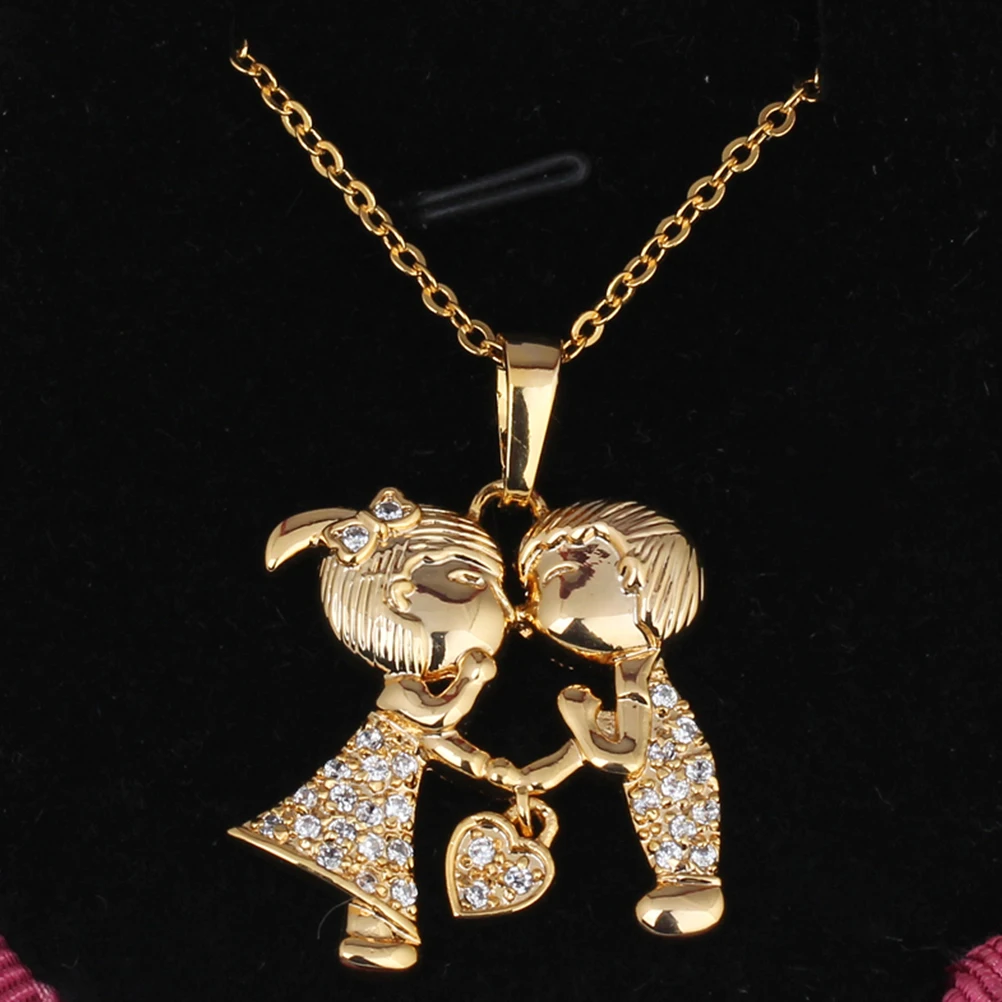 

Kissing Zircon Necklace Matching Pendant Jewelry Micro-inlay Setting Perfect Women Classic