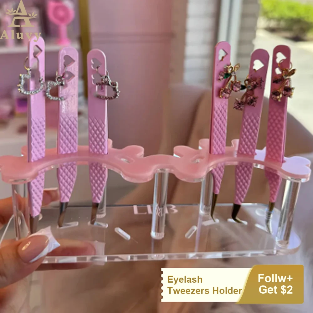 Eyelash Tweezers Storage Holder Stand 8 Holes Convenient Tweezers Stand Shelf Hold Eyelash Extension Tattoo Makeup Tool Acrylic