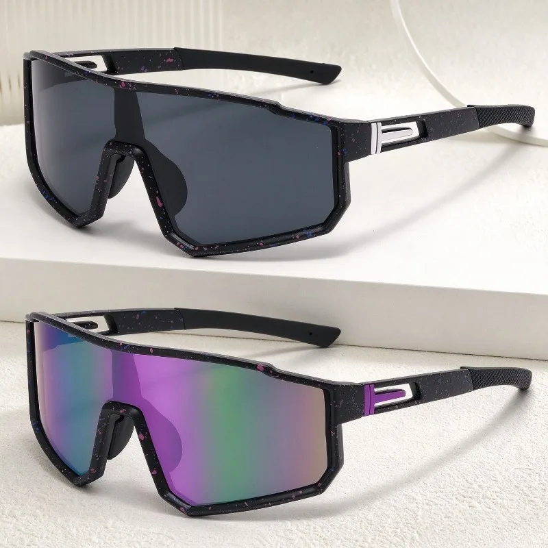 2pcs Windproof Dustproof UV Protective Colorful Cycling Sunglasses Unisex Outdoor Mountaineering Sports Goggles