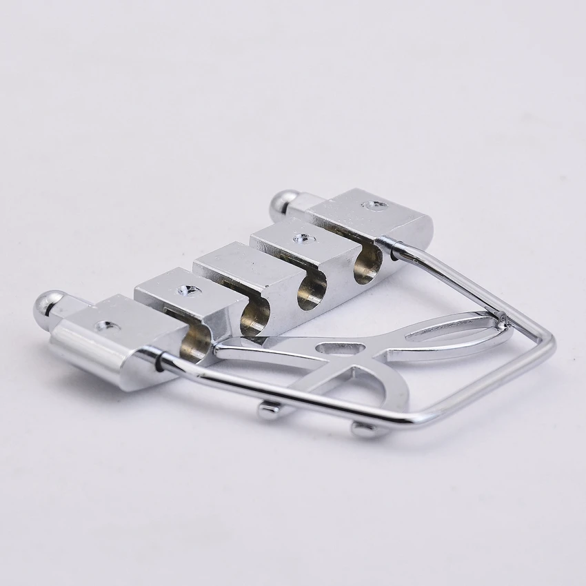 4 String  Hollow Trapeze Tailpiece with Screws for Archtop Jazz Bass Guitar Parts Chrome