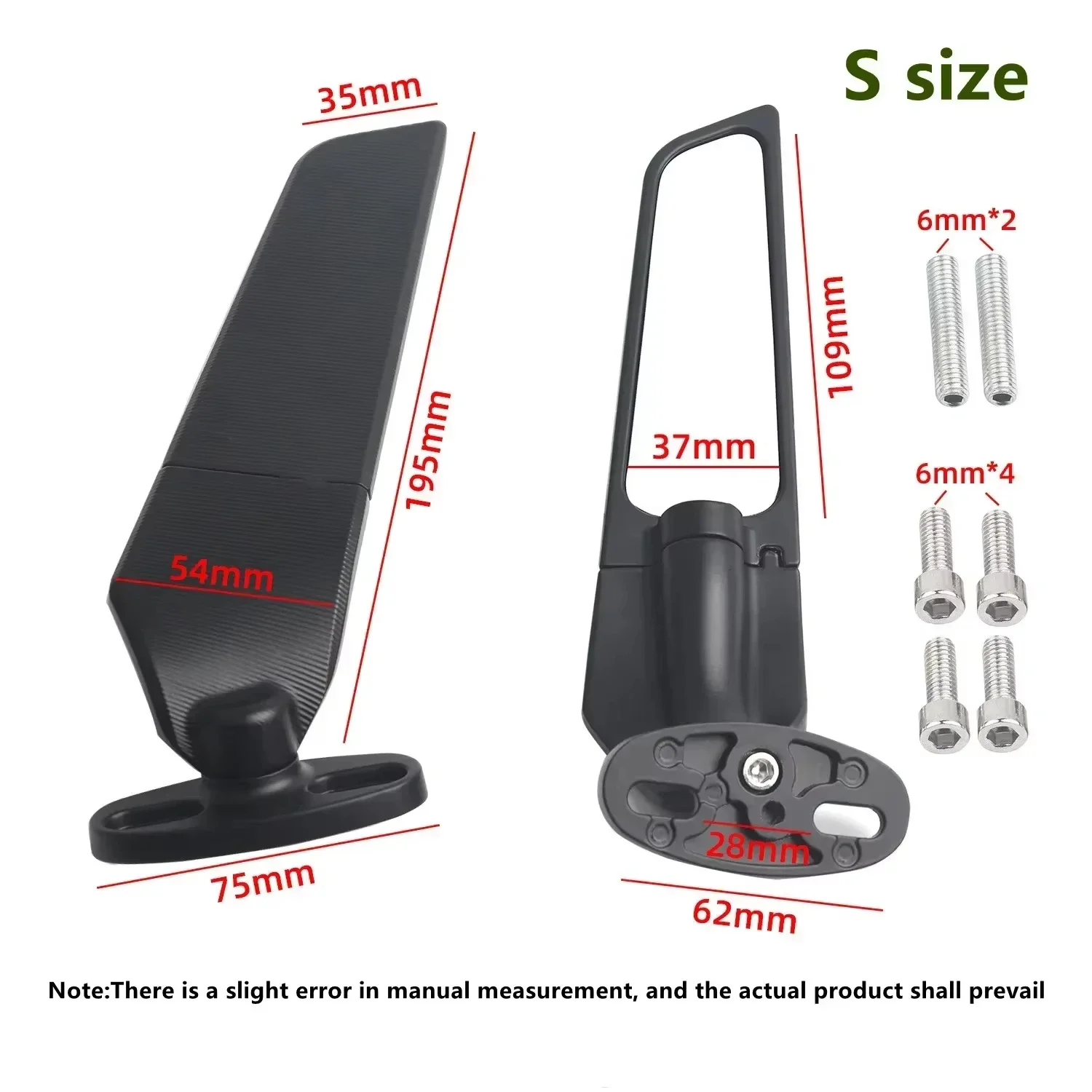 For Suzuki GSXR 600 750 1000 K8 GSX1300R GSX650F GSX-R ZX10R Modified Wind Wing Adjustable Rotatable Universal Rearview Mirror view 5