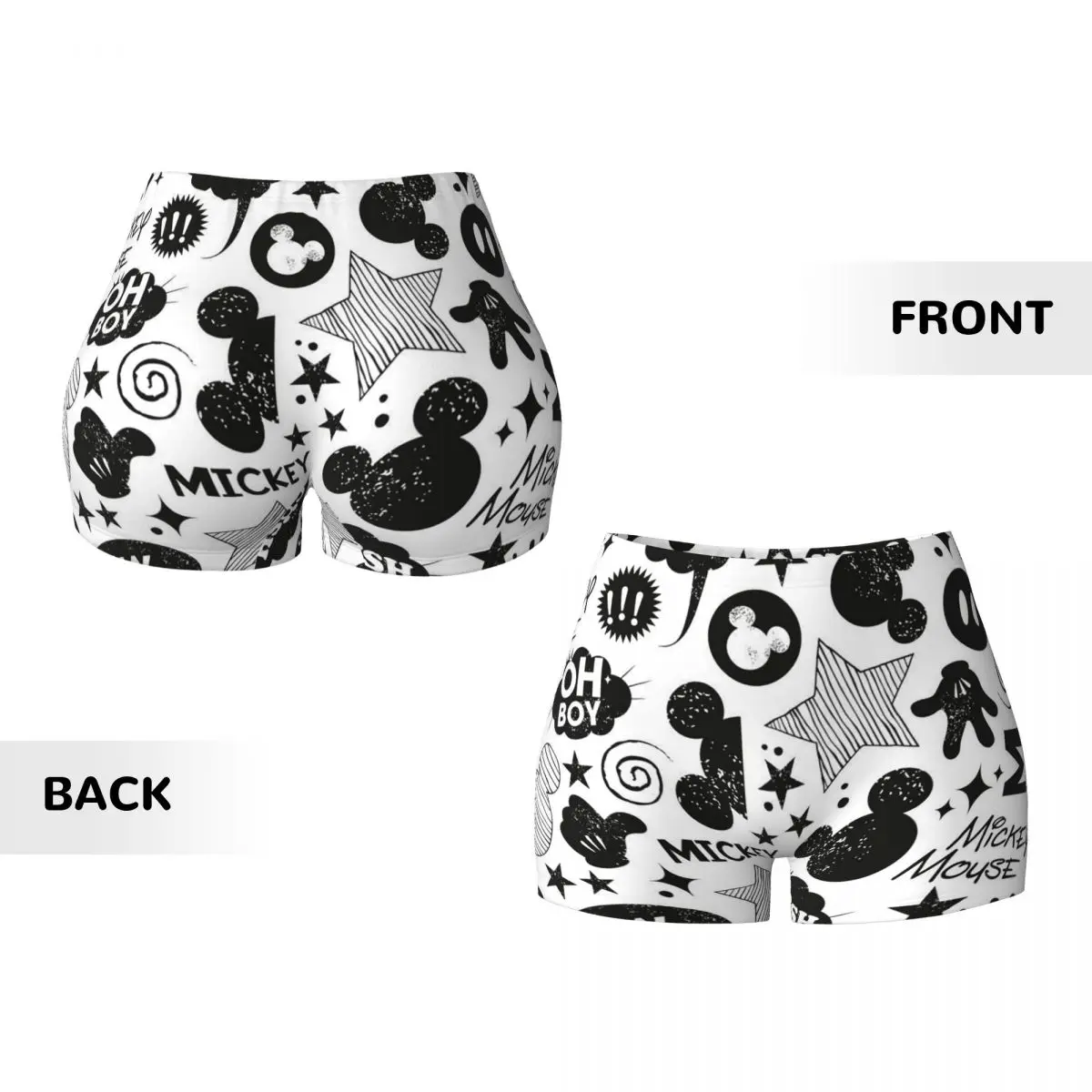 Mickey Cartoon Quick Dried Yoga Short Women's Running Fitness Workout Gym Sportswear