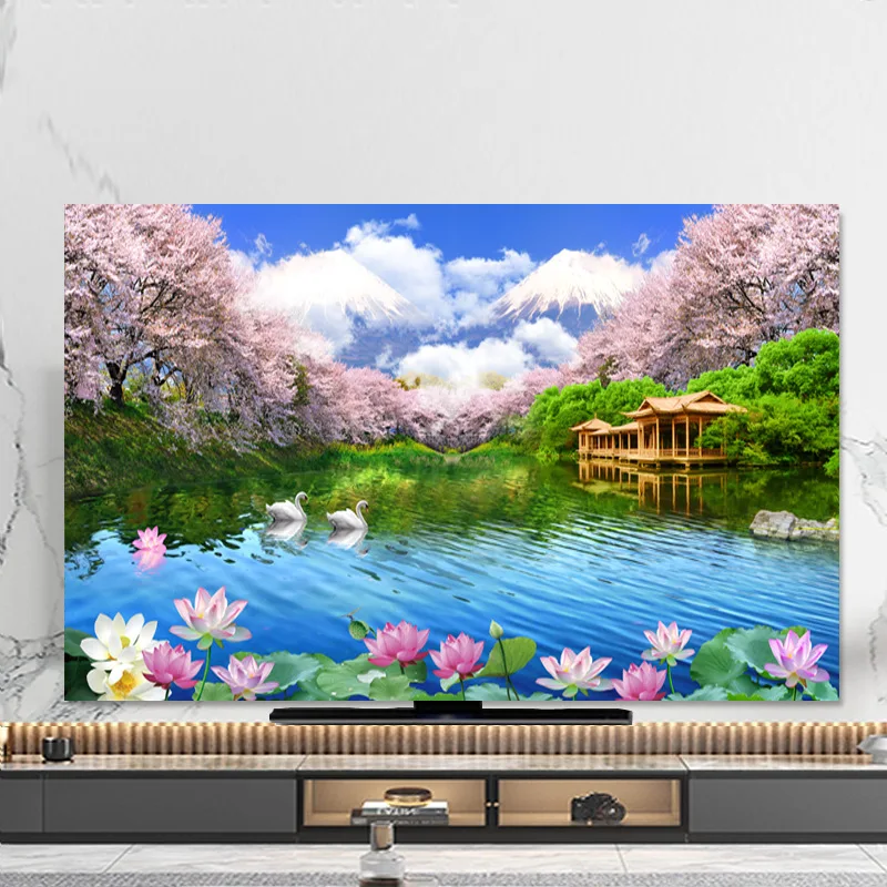 غطاء غبار تلفزيون غطاء غبار من القماش مقاس 32-75 بوصة لطيف على الطراز الأوروبي غطاء شاشة حماية شاشة LED #6