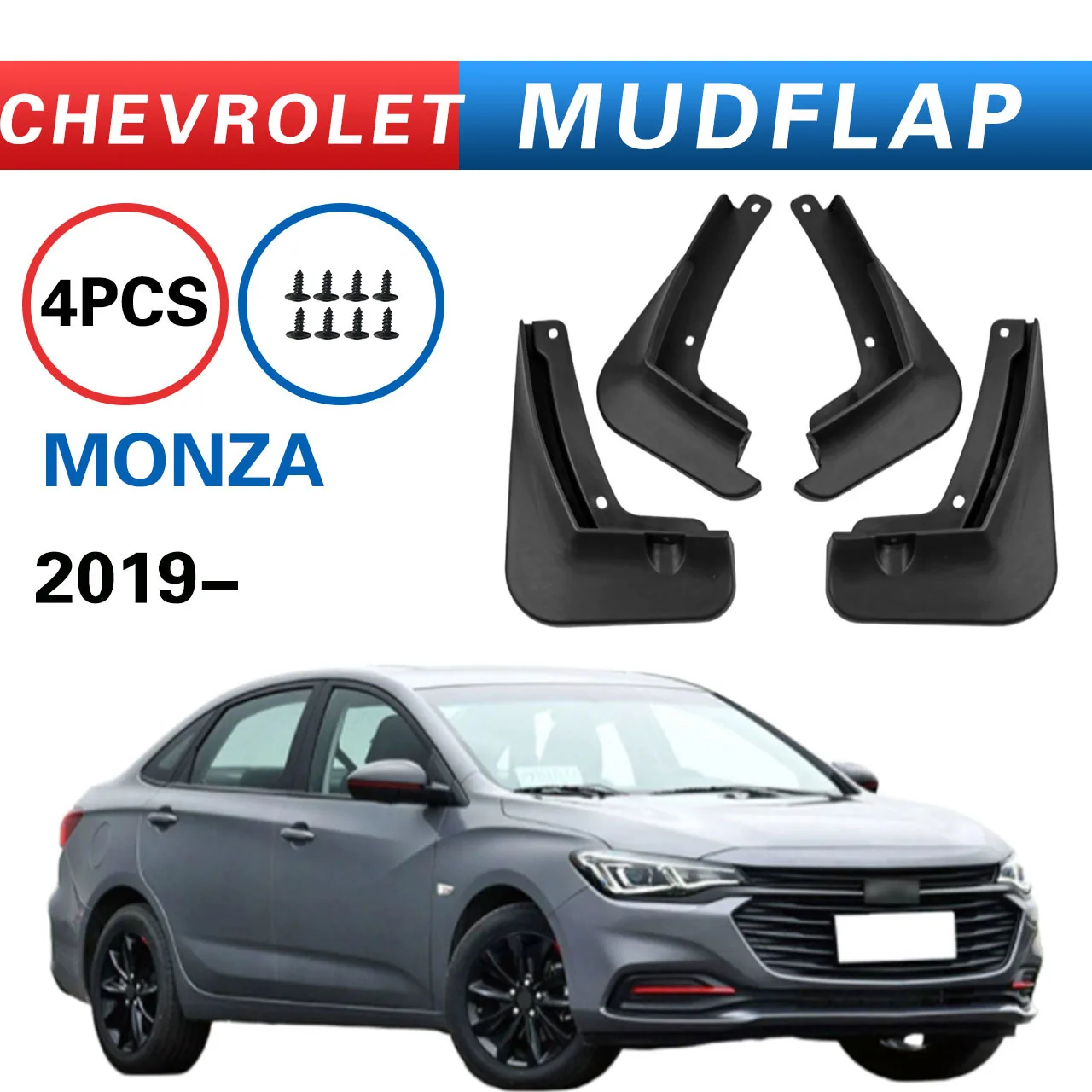 Guardabarros de Plástico para Chevy Monza 2019-2025, Protectores Contra Salpicaduras para Neumáticos Delanteros y Traseros, Accesorios