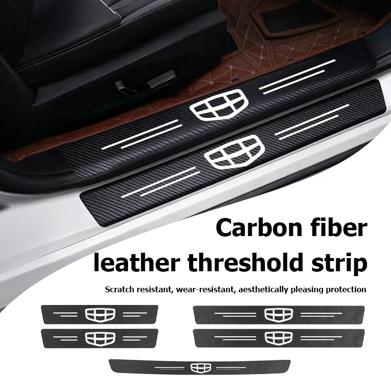 4Pcs Anti-Scratch Door Scuff Plate Guard Film For Geely EX5 Preface Starray Monjaro Tugella Coolray Geometry C Atlas Pro