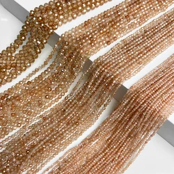 Champagne Natural Faceted Zircon Beads  Loose Spacer Beads For Jewelry Making Diy Charm Accessories Handmade 2 3 4mm Wholesale