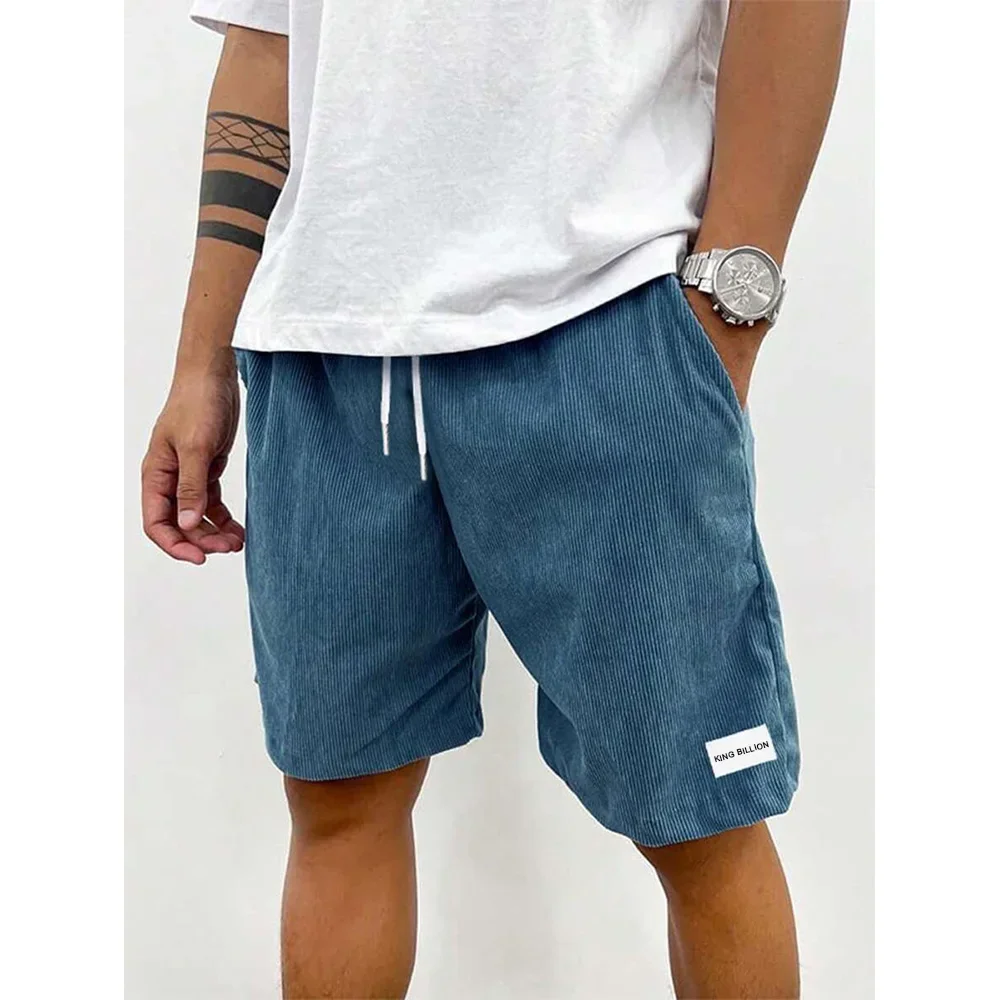 Men Corduroy Sweatpants Summer Beach Casual Shorts Men\'s Baggy Shorts Basketball Short Trousers Solid Color Sportswear Men