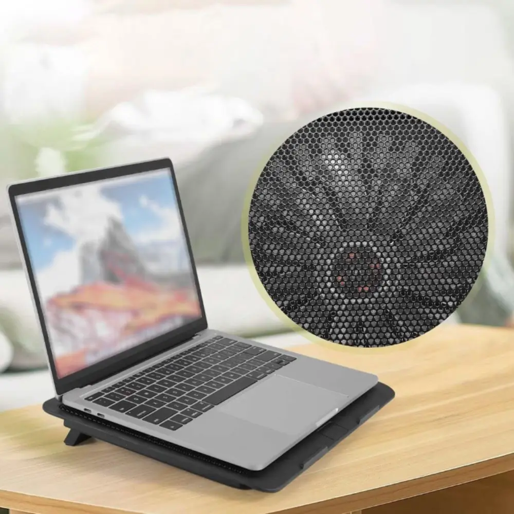 Laptop Accessory Adjustable Laptop Cooling Pad LED Light USB Port Laptop Cooler Fan Metal Mesh Laptop Cooling Stand Study