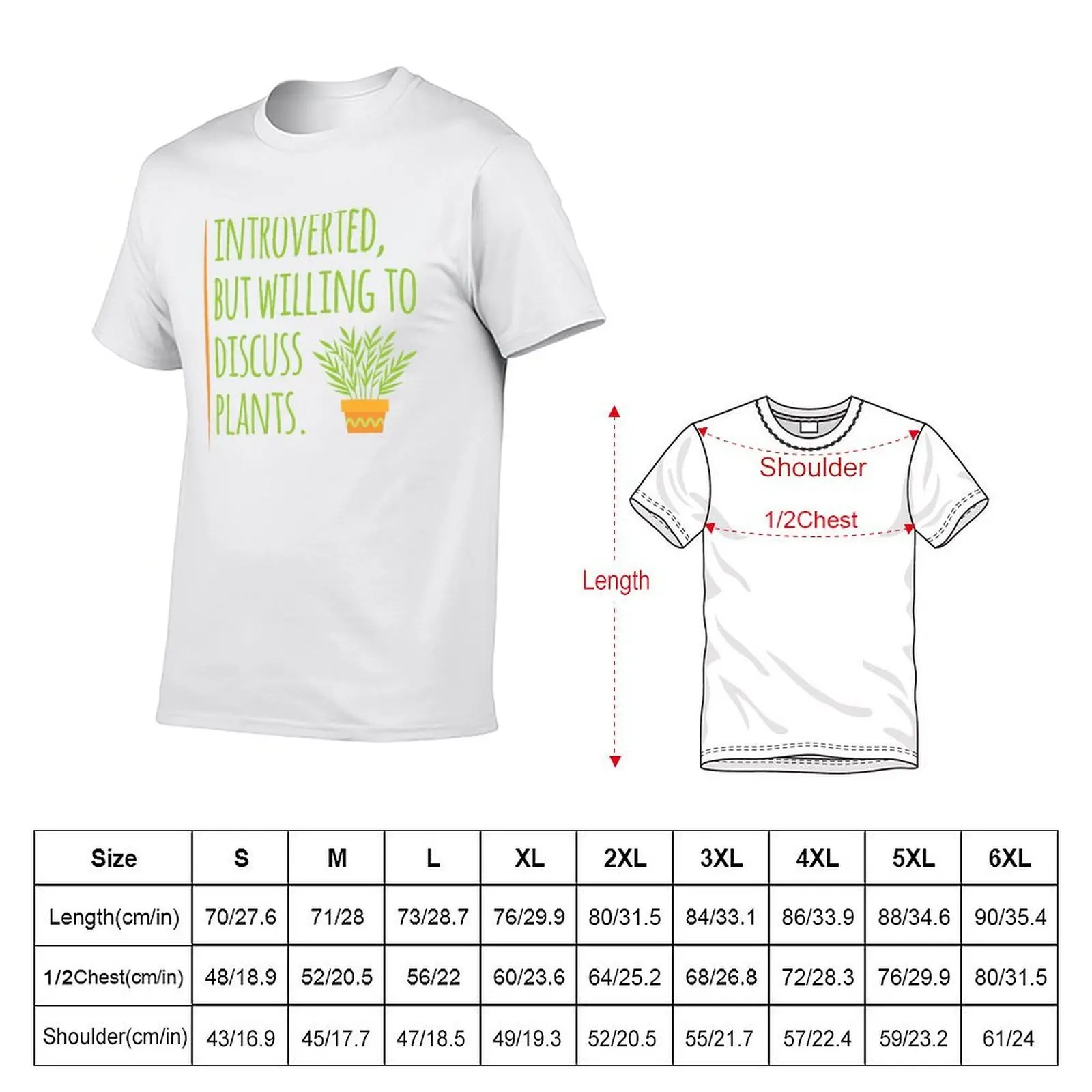 Introverted, but willing to discuss plants - bamboo in orange pot T-Shirt tops essential t shirt mens tall t shirts